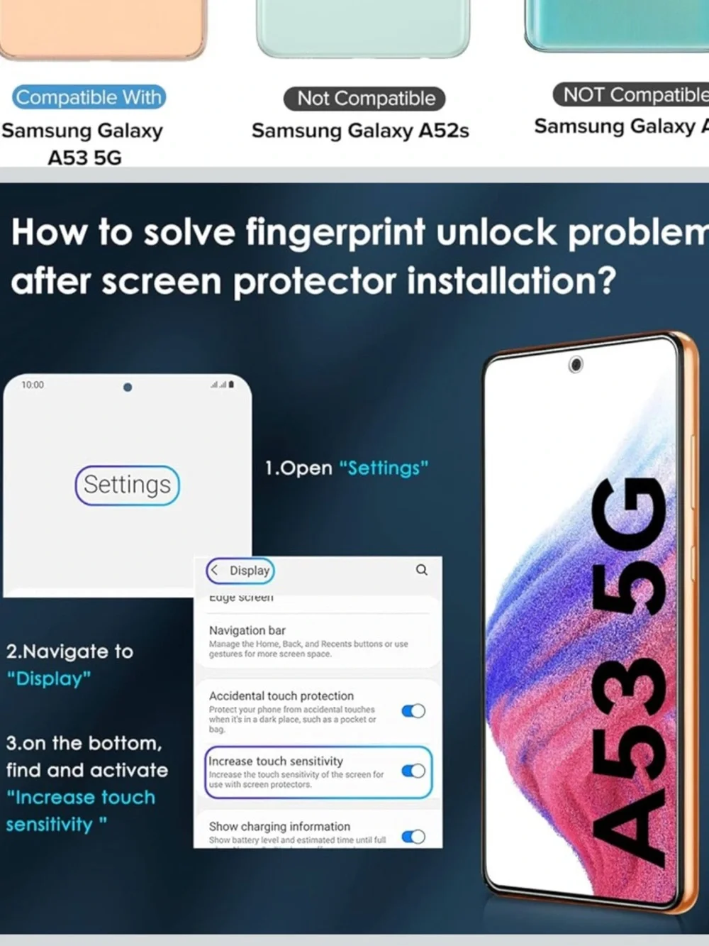 Samsung Galaxy A53 5G Screen Protector & Camera Lens Kit